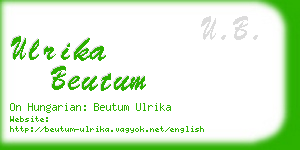 ulrika beutum business card